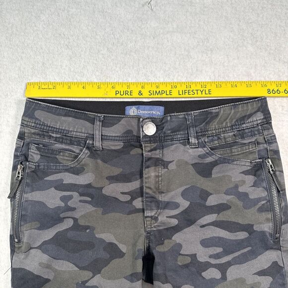 Democracy AB Solution Jeans Women's Size 8 Gray Black Camo Army Urban Grunge - Picture 7 of 10